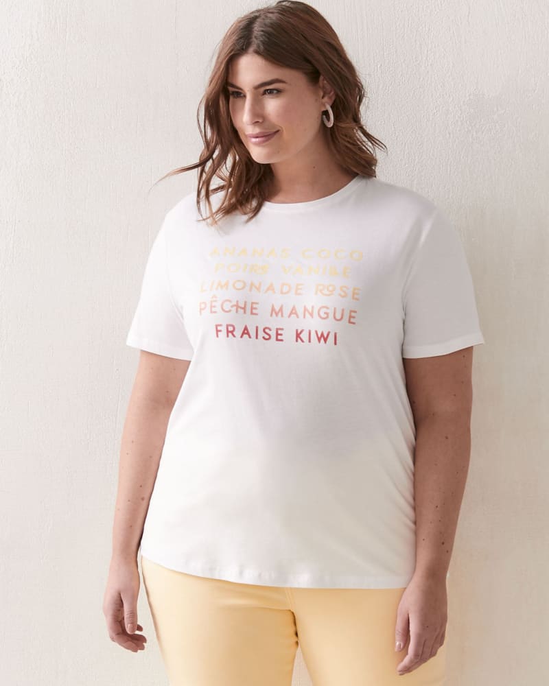Plus size model wearing Tina Graphic Tee by Addition Elle | Dia&Co | dia_product_style_image_id:142337